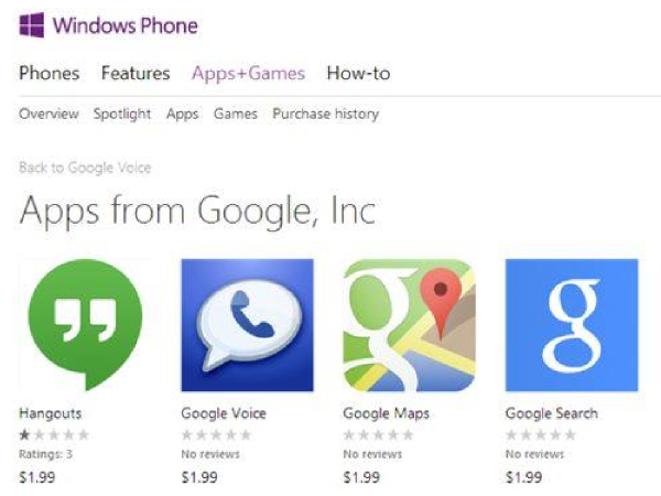 Fake Google Apps Show Up in Windows Phone Store