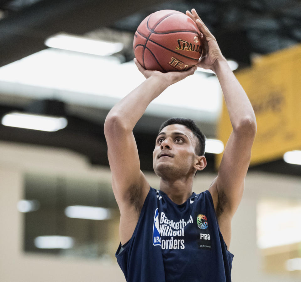 Princepal Singh, 19, at the 2018 Basketball Without Boarders camp. Photo credit: NBA Academies