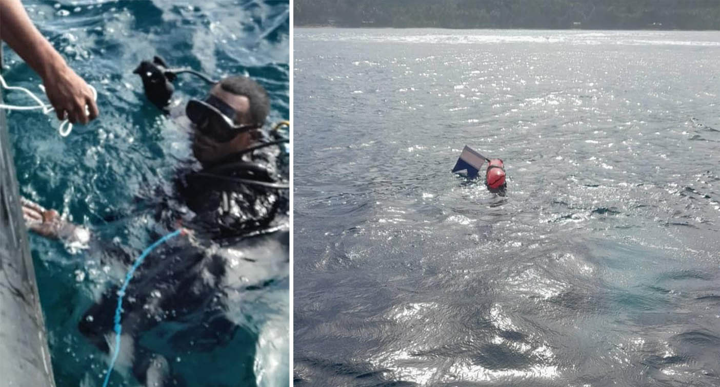 Fiji police divers search the Coral Coast for missing tourist Ildar Rakhmatulin
