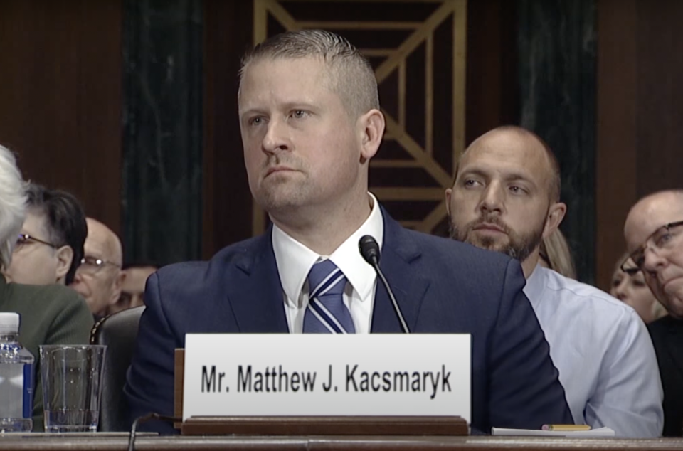 Matthew Kacsmaryk appears before the Senate Judiciary Committee for his confirmation hearing in December 2017. / Credit: Senate TV