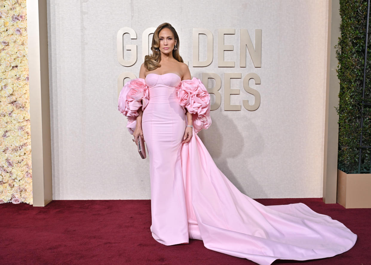 jlo, jennifer lopez golden globes, Jennifer Lopez attends the 81st Annual Golden Globe Awards on January 07, 2024, in Beverly Hills, California. (Photo by Axelle/Bauer-Griffin/FilmMagic)