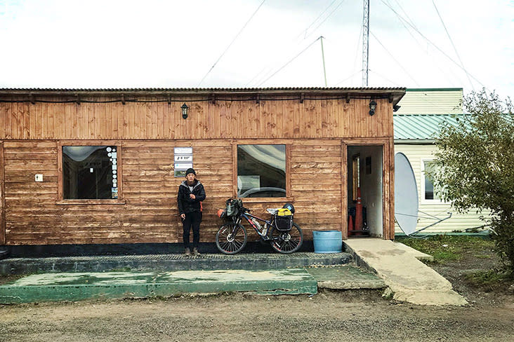 Waiting at the immigration offices at the border of Argentina and Chile.