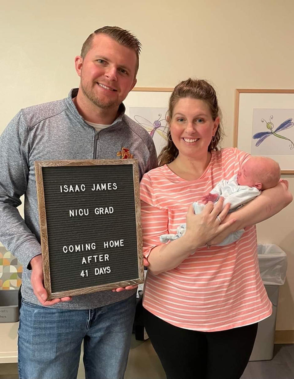 Isaac, otherwise known as baby C, came home from the neonatal intensive care unit after his brother Aiden.  (Courtesy Briggs family)