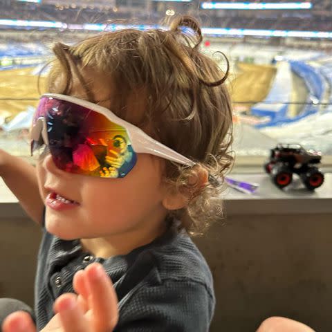 <p>Halsey Instagram </p> Halsey's son Ender at Monster Jam