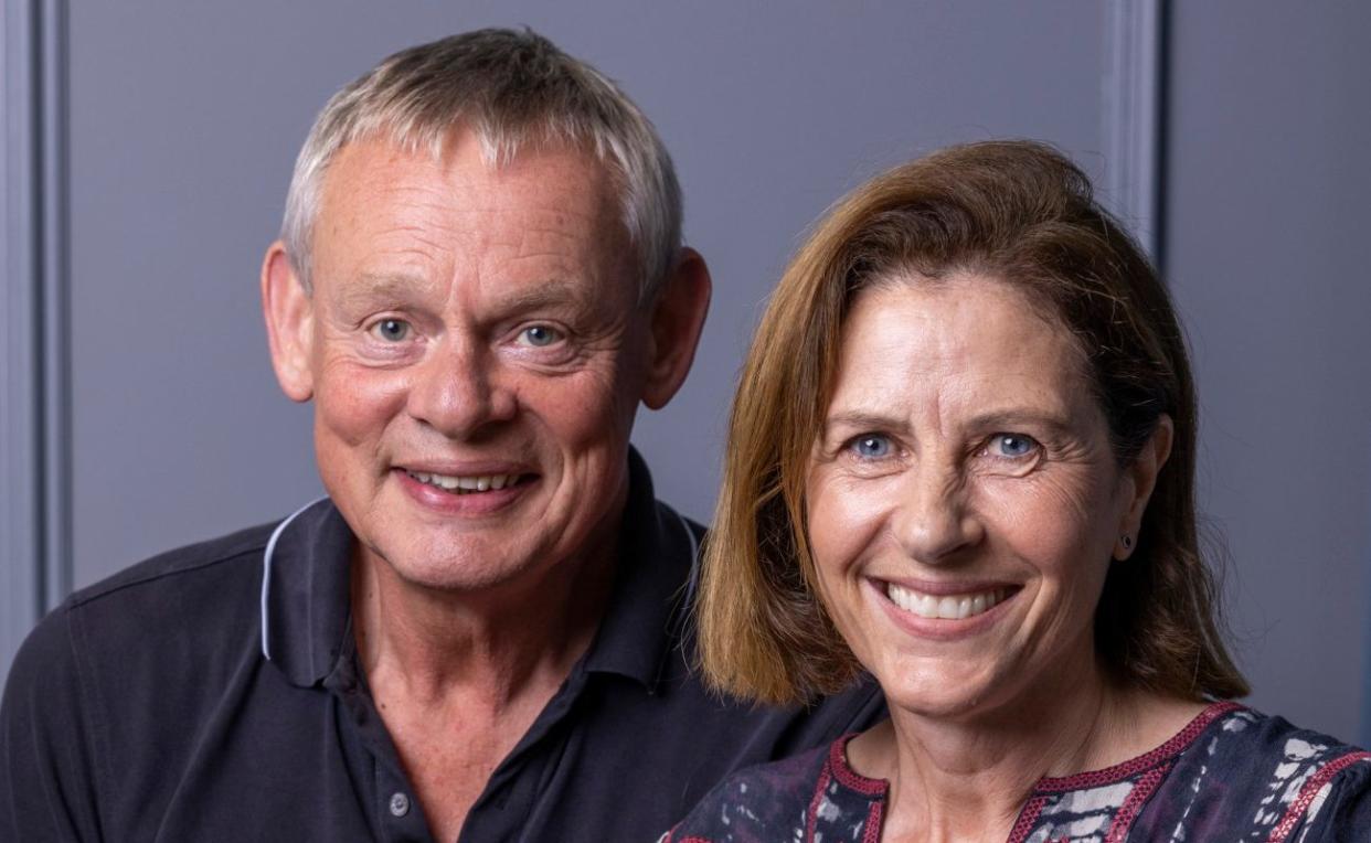 Actor Martin Clunes with his wife Phillipa Braithwaite, at the London office of Buffalo Pictures - Heathcliff O'Malley 