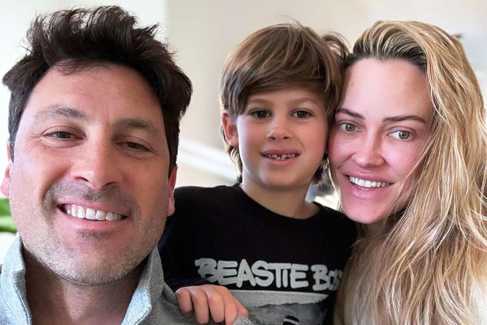 <p>Maksim Chmerkovskiy/Instagram</p> Peta Murgatroyd and Maksim Chmerkovskiy celebrate son Shai