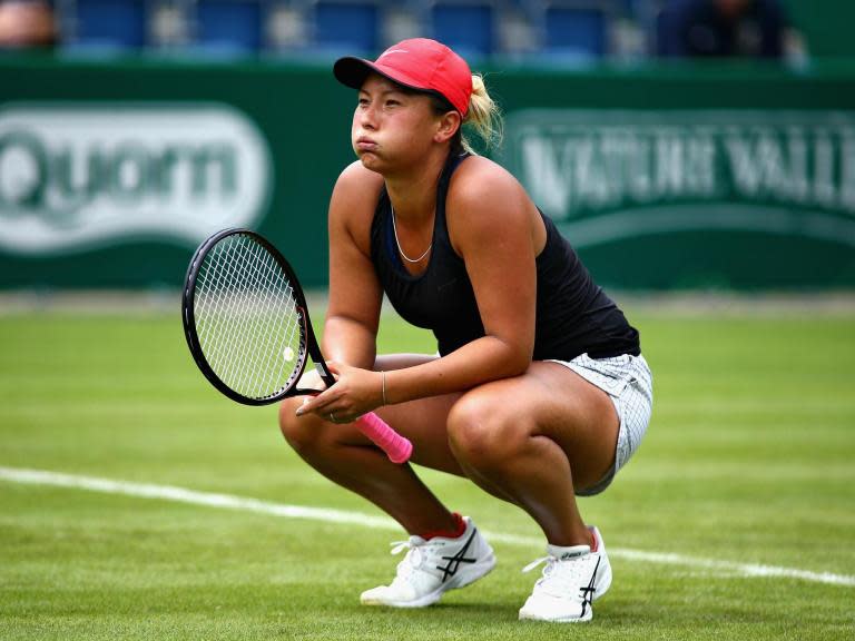 Tara Moore on court at the Nature Valley Classic in Edgbaston. (Credit: Getty Images)