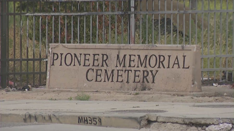 Pioneer Memorial Cemetery in San Bernardino, California. (KTLA)