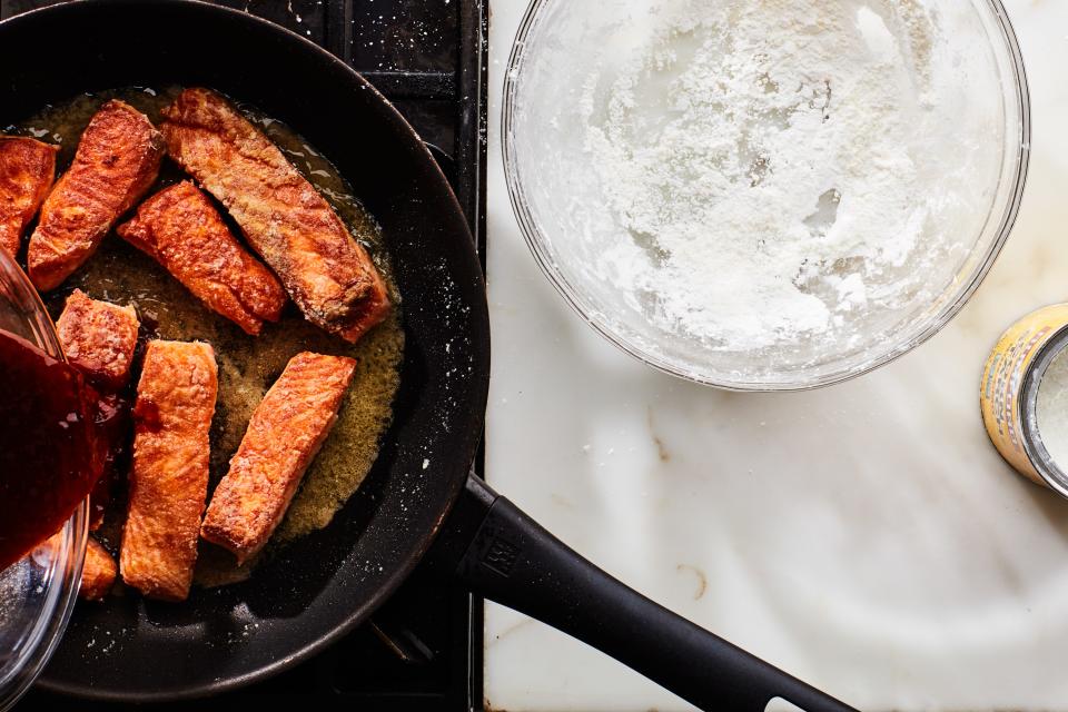 Glossy, quick-cooked salmon coming up in 10.