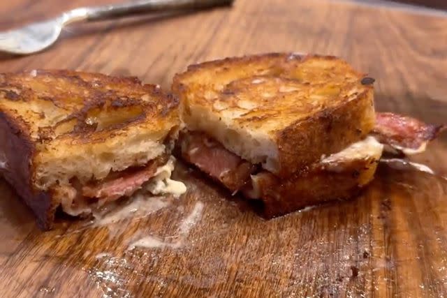 <p>Chrissy Teigen/Instagram</p> Chrissy Teigen's sandwich she made using Meghan Markle's jam