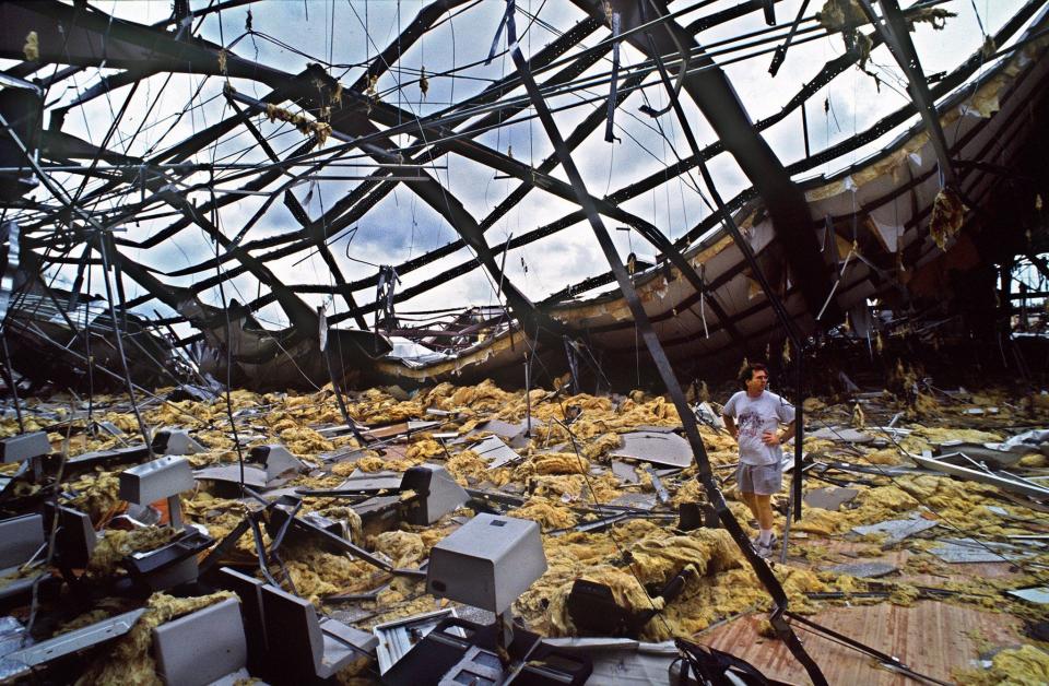 The Homestead Bowling Alley was destroyed by Hurricane Andrew in August 1992. Palm Beach Post staff photo by Lannis Waters