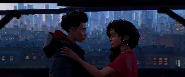 Columbia Pictures and Sony Pictures Animation A still of Miles Morales and his mom in 2023's "Spider-Man: Across the Spider-Verse."