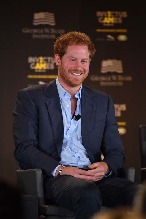 Harry may have gone back to his slightly casual style during the Opening Ceremony of the Invictus Games Orlando with his open shirt, but he still looked preened and well put together in a dark navy suit and light blue shirt.