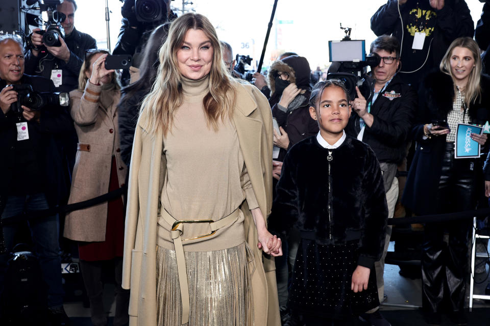 Ellen Pompeo and Sienna Pompeo Ivery attend the Michael Kors Collection Fall/Winter 2023 Runway Show on February 15, 2023 in New York City.  (Jamie McCarthy / Getty Images for Michael Kors)