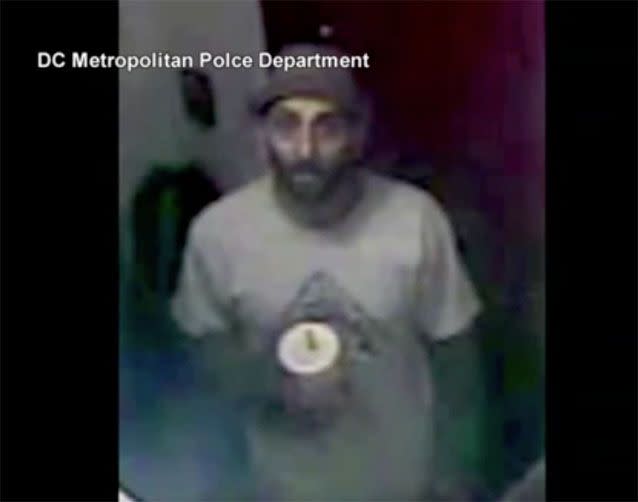 Police are searching for the hipster hamburglar, seen here in a fedora. Source: Metropolitan Police Department