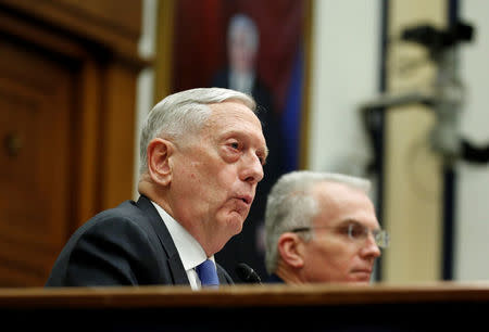 U.S. Defense Secretary Jim Mattis testifies to the House Armed Services Committee on "The National Defense Strategy and the Nuclear Posture Review" on Capitol Hill in Washington, U.S., February 6, 2018. REUTERS/Joshua Roberts