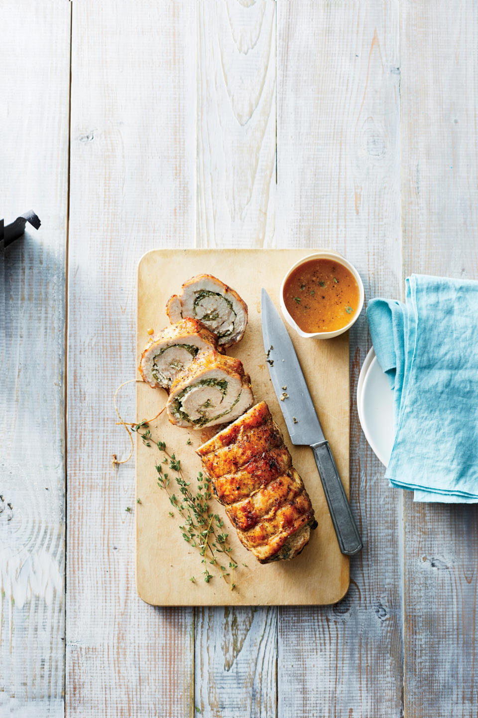 Pork Loin Stuffed with Spinach and Goat Cheese