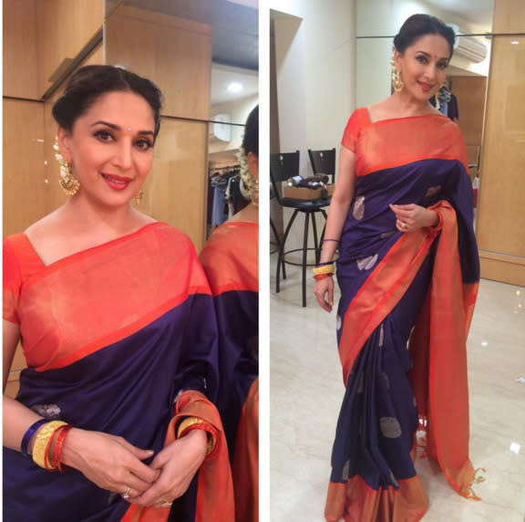 She’s one of the few actresses who can look lovely without doing anything and that’s what we love about her. She looks mesmerising in this traditional handwoven saree with minimum accessories.