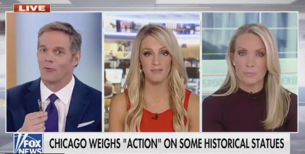 <p>A Fox News host claims ‘Bible characters’ will be next to face cancel culture after Chicago launches committee to review statues</p> (Fox News)