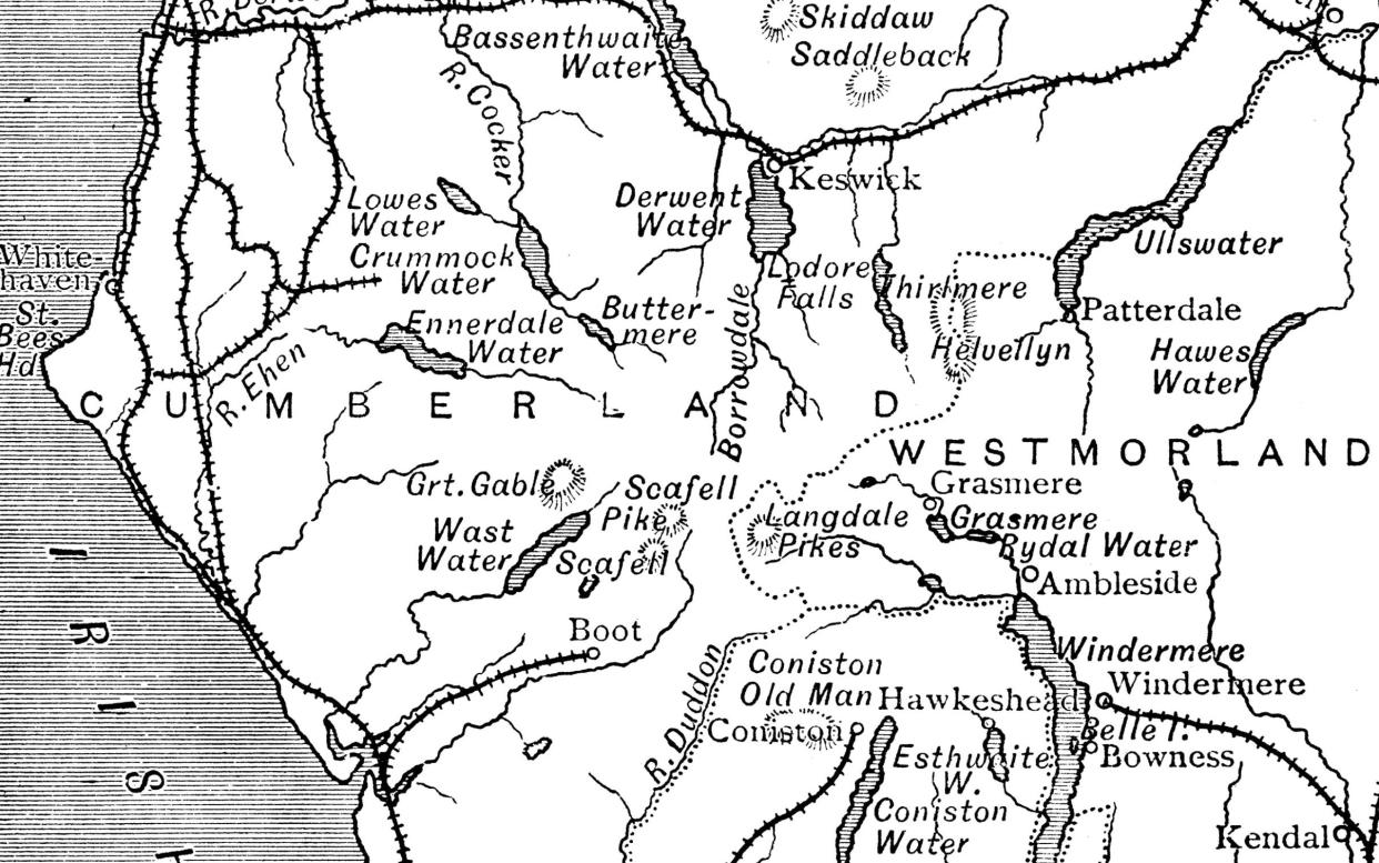 Antique map of Lake District - ilbusca/Digital Vision Vectors