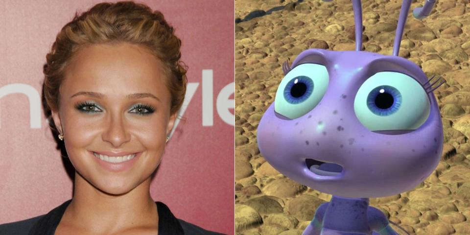 <p>Long before she was the darling of <em>Nashville</em>, Hayden Panettiere voiced the young ant Dot as a child star in 1998’s <em>A Bug’s Life</em>. (She <a href="https://www.youtube.com/watch?v=AslH-5N5rRw" rel="nofollow noopener" target="_blank" data-ylk="slk:told Harry Connick Jr.;elm:context_link;itc:0;sec:content-canvas" class="link ">told Harry Connick Jr.</a> that her own daughter isn’t interested in the movie anymore and prefers <em>Finding Nemo</em>.) In 2010, she also played a happy little lemur named Suri in <em>Dinosaur</em>.</p>