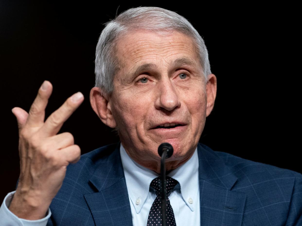 Dr. Anthony Fauci testifies before a Senate Health, Education, Labor, and Pensions Committee hearing on January 11, 2022 on Capitol Hill in Washington.