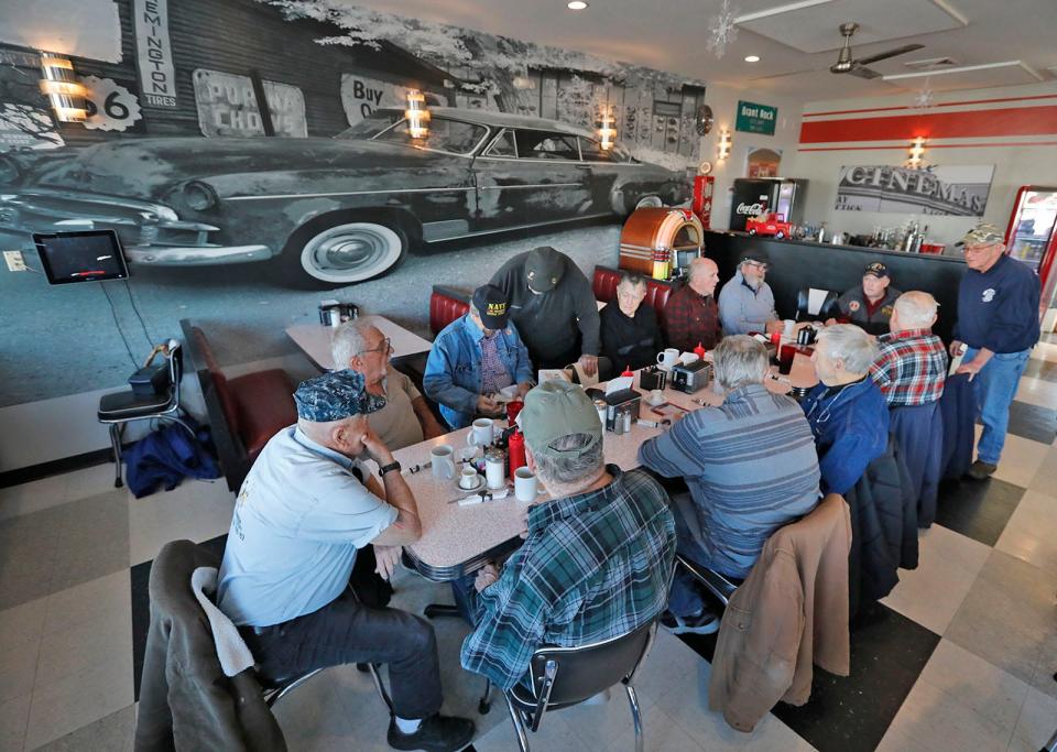 Veterans from Marshfield and nearby towns gather for lunch weekly at the Brant Rock Hop in Marshfield.