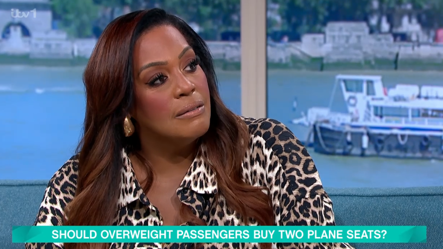 Alison Hammond used to buy two plane seats. (ITV screengrab)