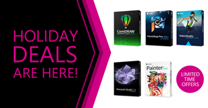 Announcing Black Friday special offers on Corel, Parallels, Roxio and Pinnacle products. Visit corel.com/special-offers.