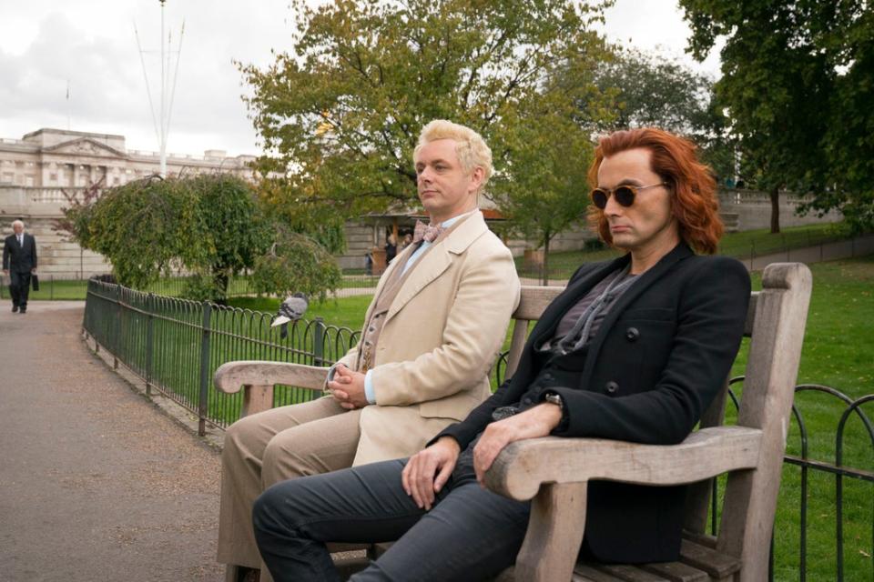 Michael Sheen and David Tennant in the TV adaptation of Good Omens, which will return for a second series (BBC Studios/Amazon Studios/Chris Raphael)