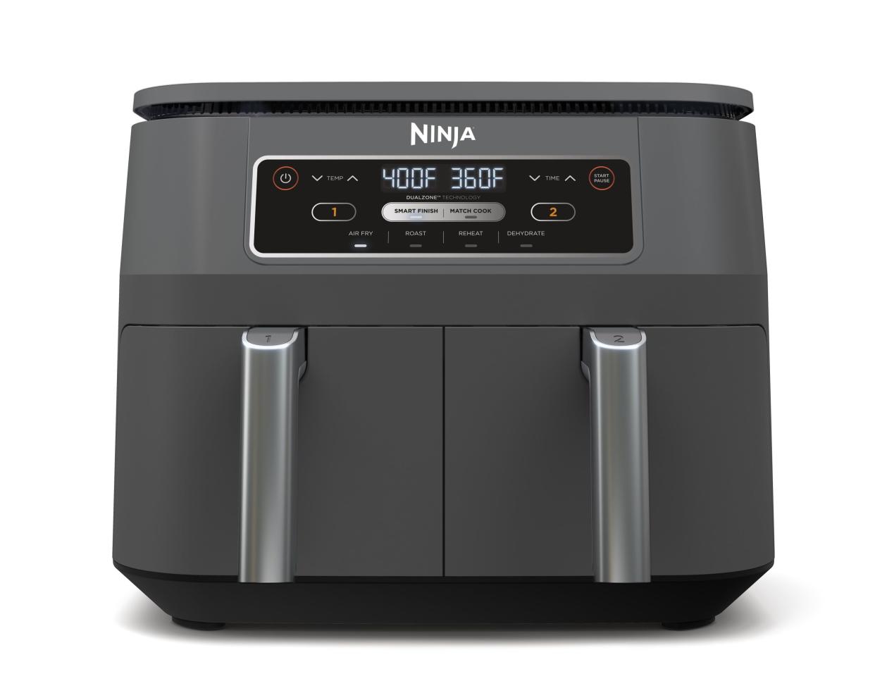 <p><a href="https://go.redirectingat.com?id=74968X1596630&url=https%3A%2F%2Fwww.walmart.com%2Fip%2FNinja-Foodi-4-in-1-8-qt-2-Basket-Air-Fryer-with-DualZone-Technology-Air-Fry-Roast-More-Black-DZ100WM%2F625972382&sref=https%3A%2F%2F" rel="nofollow noopener" target="_blank" data-ylk="slk:Shop Now;elm:context_link;itc:0;sec:content-canvas" class="link rapid-noclick-resp">Shop Now</a></p><p>Foodi 4-in-1 Air Fryer</p><p>walmart.com</p><p>$99.00</p><span class="copyright">Walmart</span>