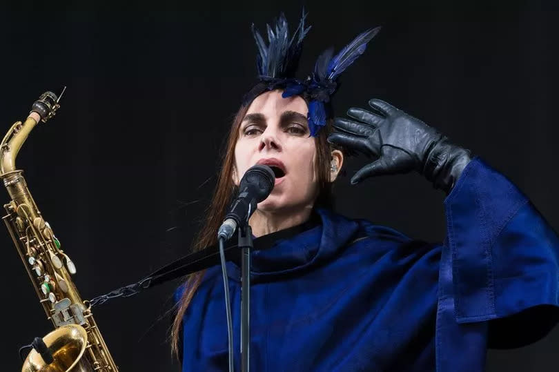 PJ Harvey performs on the Other Stage in 2016