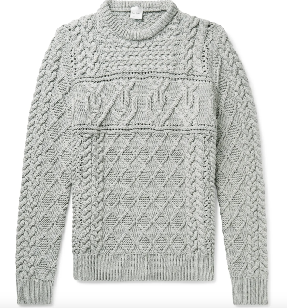 Cable-Knit Virgin Wool Sweater