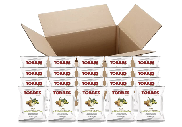 Snack: Torres Selecta 100% Extra Virgin Olive Oil Potato Chips (Pack of 20)