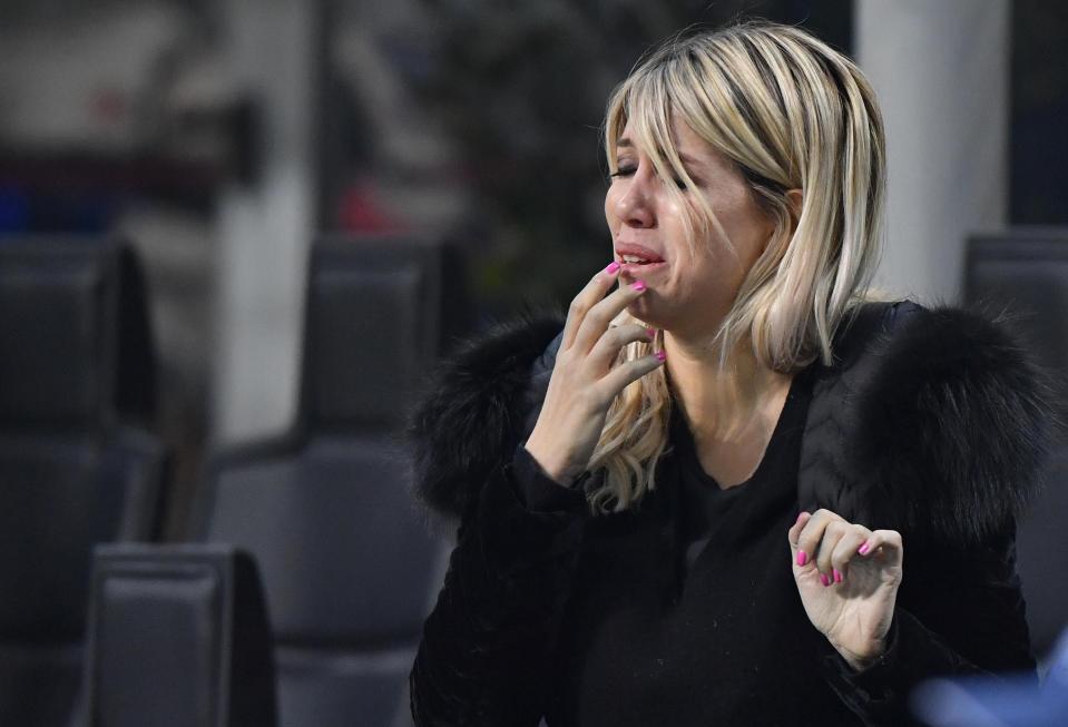 Wanda Nara en el partido de su pareja. Foto:EFE / DANIEL DAL ZENNARO