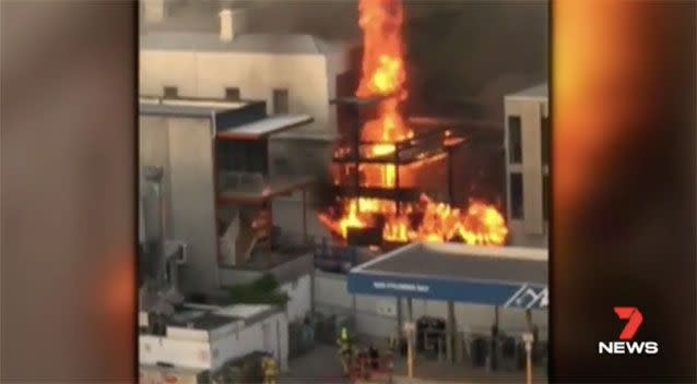 The fire caused more than $5m damage. Picture: 7 News