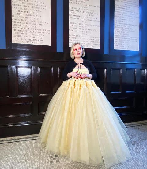 <p>Perhaps taking inspiration from her character in Bridgerton, the Irish actress added some extra sparkle to her billowy Molly Goddard gown with a classic tennis bracelet and yellow diamond rings from De Beers.</p><p><a href="https://www.instagram.com/p/CL2y0QBASEG/?utm_source=ig_embed&utm_campaign=loading" rel="nofollow noopener" target="_blank" data-ylk="slk:See the original post on Instagram;elm:context_link;itc:0;sec:content-canvas" class="link ">See the original post on Instagram</a></p>