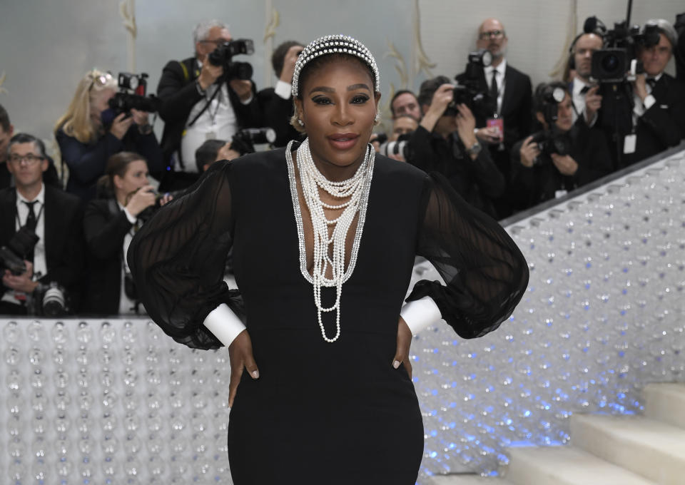 Serena Williams attends The Metropolitan Museum of Art's Costume Institute benefit gala celebrating the opening of the "Karl Lagerfeld: A Line of Beauty" exhibition on Monday, May 1, 2023, in New York. (Photo by Evan Agostini/Invision/AP)