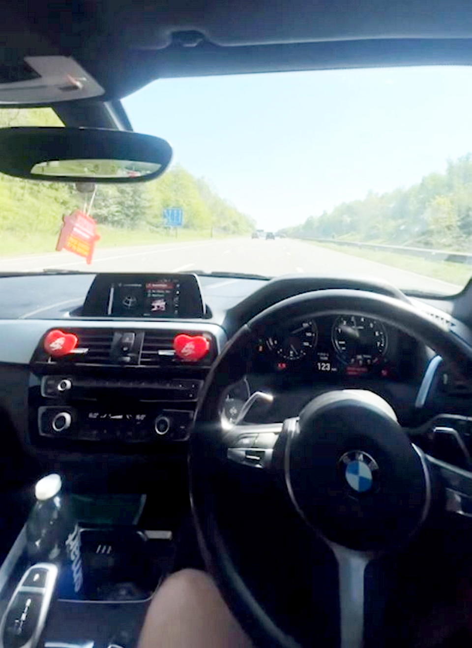 Adil Iqubal filming himself driving at speeds of 123mph before the collision. (SWNS)
