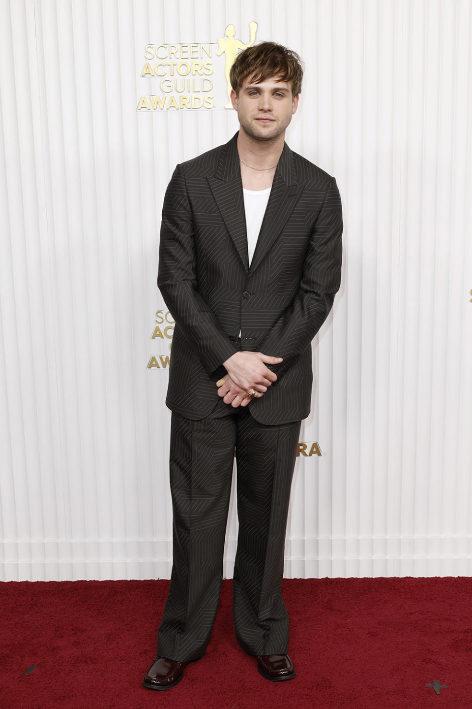 LOS ANGELES, CALIFORNIA - FEBRUARY 26: Leo Woodall attends the 29th Annual Screen Actors Guild Awards at Fairmont Century Plaza on February 26, 2023 in Los Angeles, California. (Photo by Frazer Harrison/Getty Images)