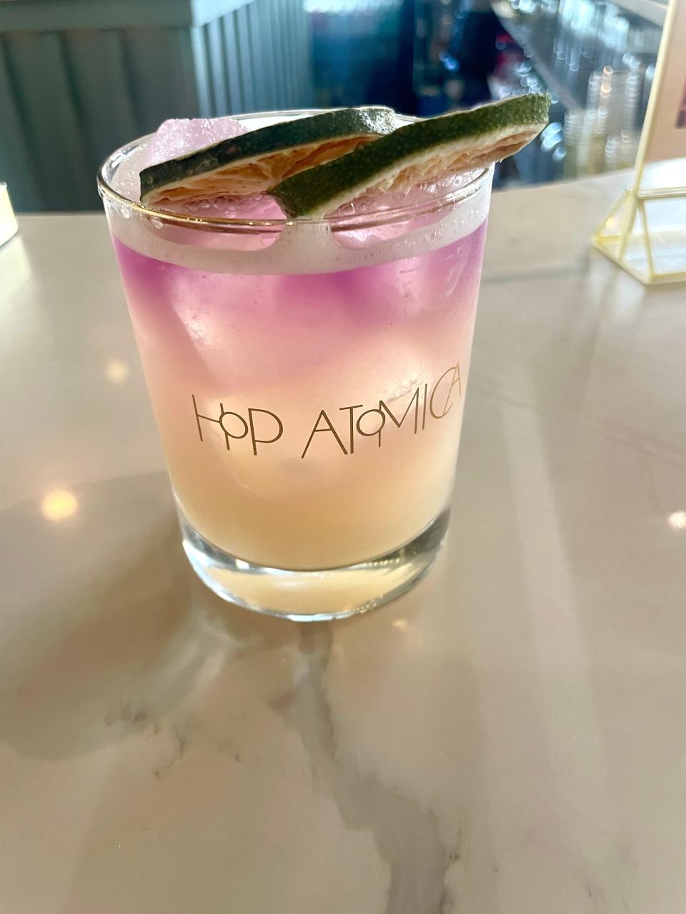 The Lavender Gin Sour cocktail at Hop Atomica