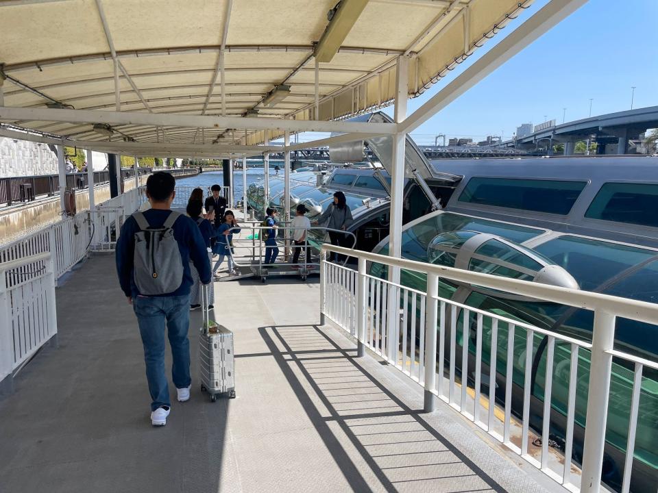 The boat docked at a pier in TK.