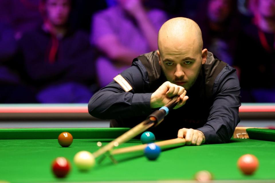 Luca Brecel attempted to fight back against his Chinese opponent (Richard Sellers/PA) (PA Wire)