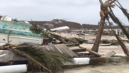 Debris and damage in the aftermath of Hurricane Dorian is seen in Hope Town, Elbow Cay, Abaco Islands, Bahamas