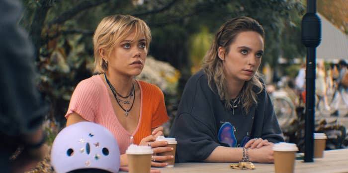 Jessica McLeod and Annalisa Cochrane having coffee together