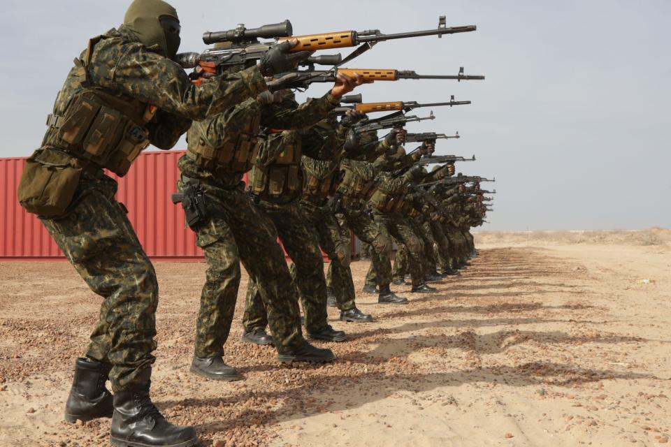 Guinea troops training in Mauritania