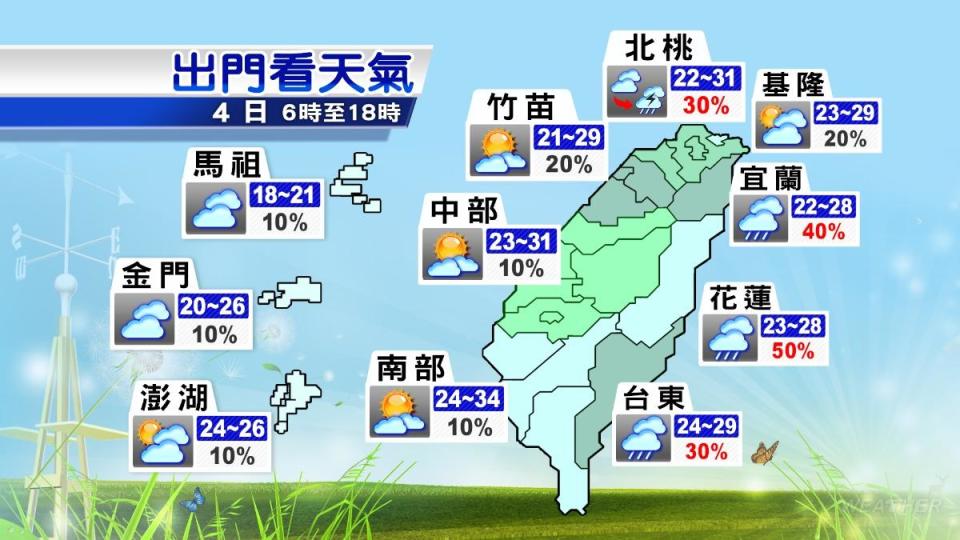 各地天氣預報。（圖／TVBS）