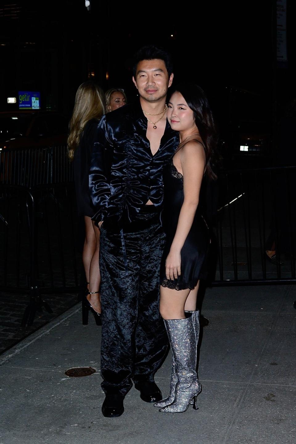 Closeup of Simu Liu and his date