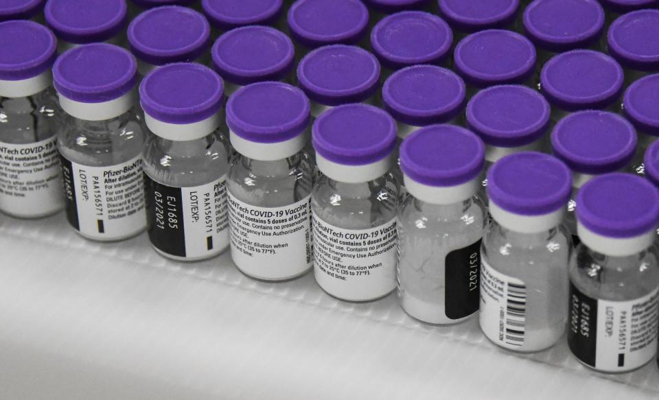 The first shipment of the Pfizer COVID-19 vaccine vials arrived Thursday morning, Dec. 17, 2020, at Sparrow Hospital.  Early this afternoon, the hospital will begin vaccinating some workers.