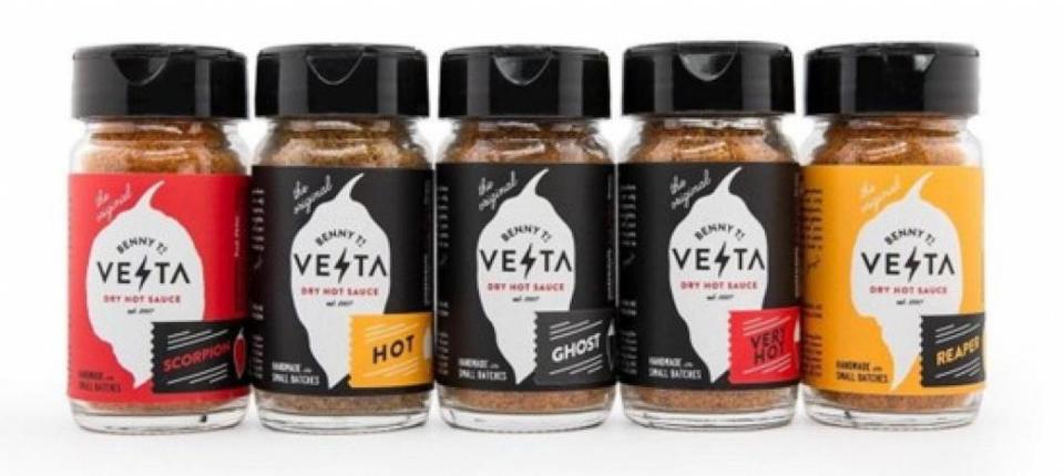 PHOTO: Glass Jars of Benny T’s Vesta Dry Hot Sauces (FDA)